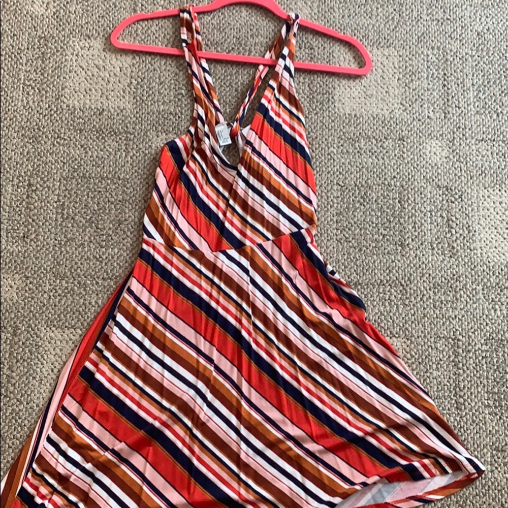F21 striped halter summer dress